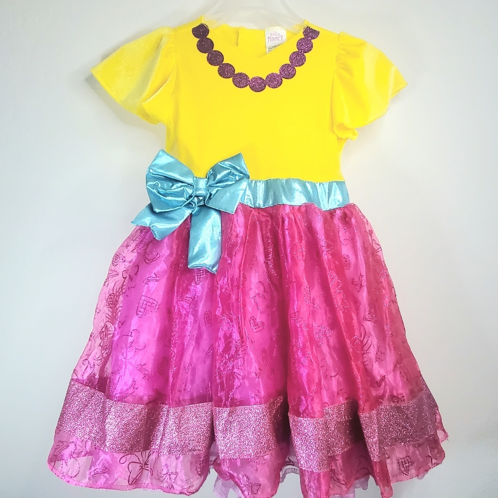 Disney Girls "Fancy Nancy" Dress Costume Toddler Size L 4-6X Excellent